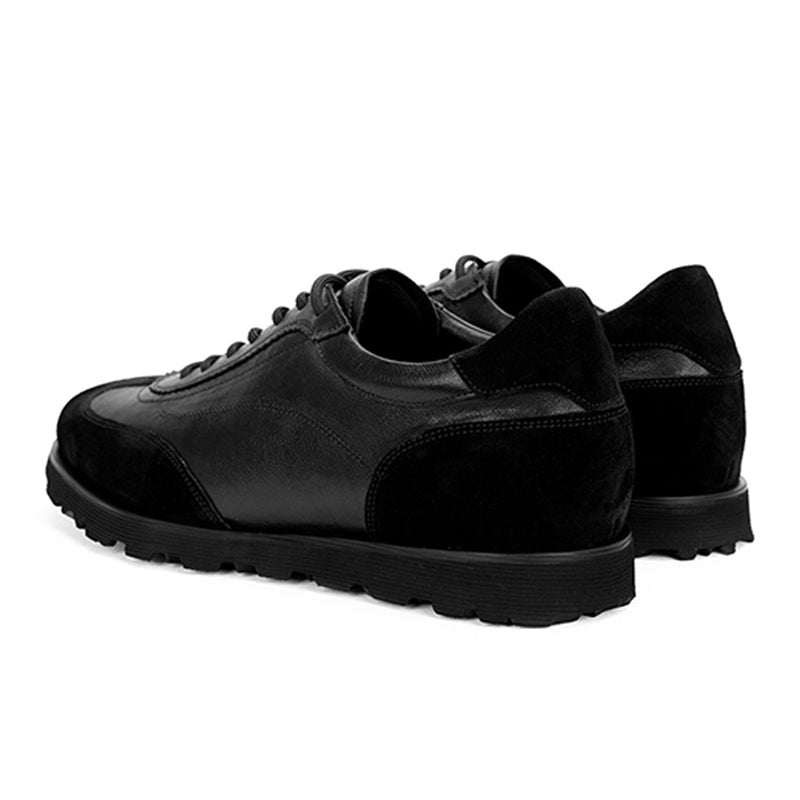 Men’s Retro Leather Trainers with Suede Panels