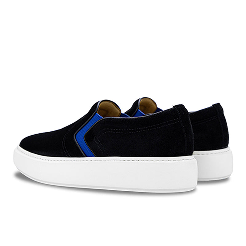 Men’s Suede Slip-On Trainers with Elastic Panels