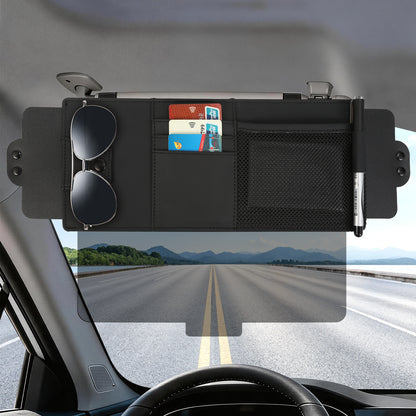 Car Sun Visor Extender with Storage Pockets