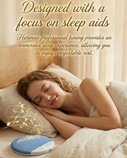 Under Pillow Speakers Bluetooth for Sleeping Bone Conduction Pillows Speaker with White Noise Timer Wireless Sleep Aid with Stereo Bass  Private Mini Portable Wireless Bedside Privacy & Meditation