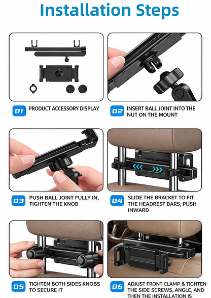 Car Headrest Tablet Holder