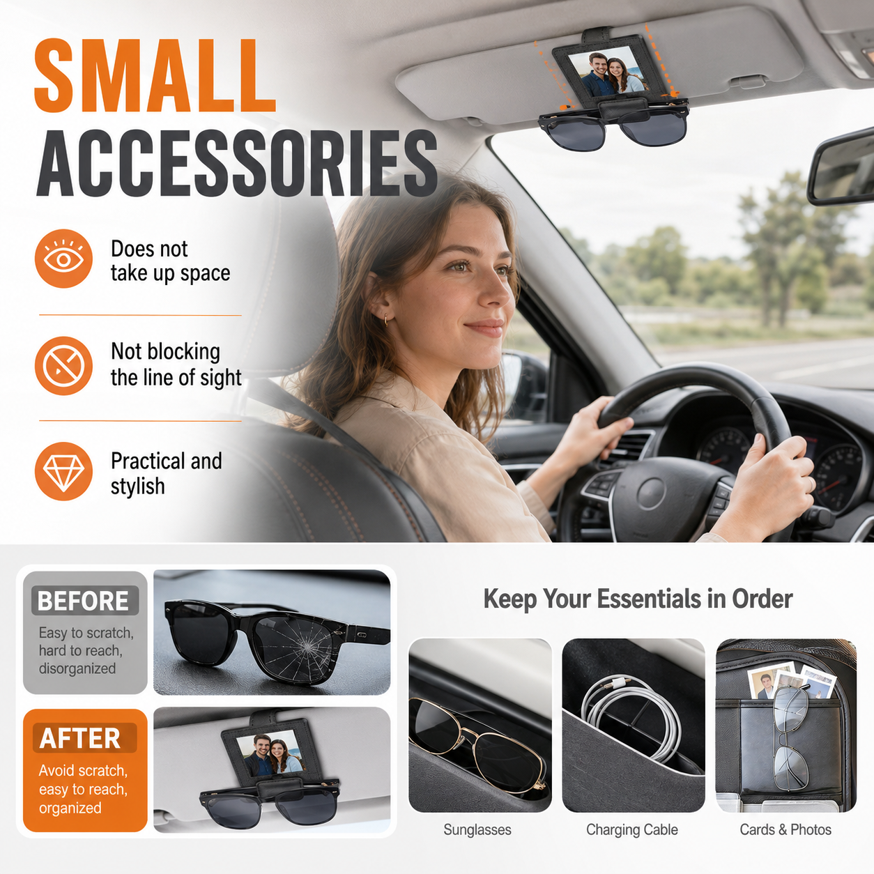 Car Picture Sunglass Holder 2 in 1