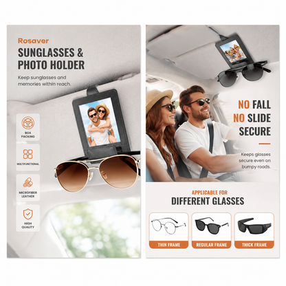 Car Picture Sunglass Holder 2 in 1