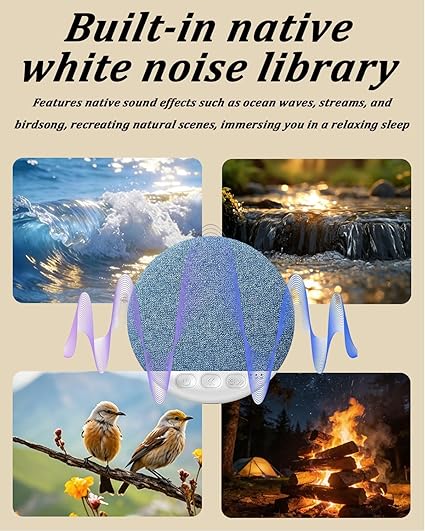 Under Pillow Speakers Bluetooth for Sleeping Bone Conduction Pillows Speaker with White Noise Timer Wireless Sleep Aid with Stereo Bass  Private Mini Portable Wireless Bedside Privacy & Meditation