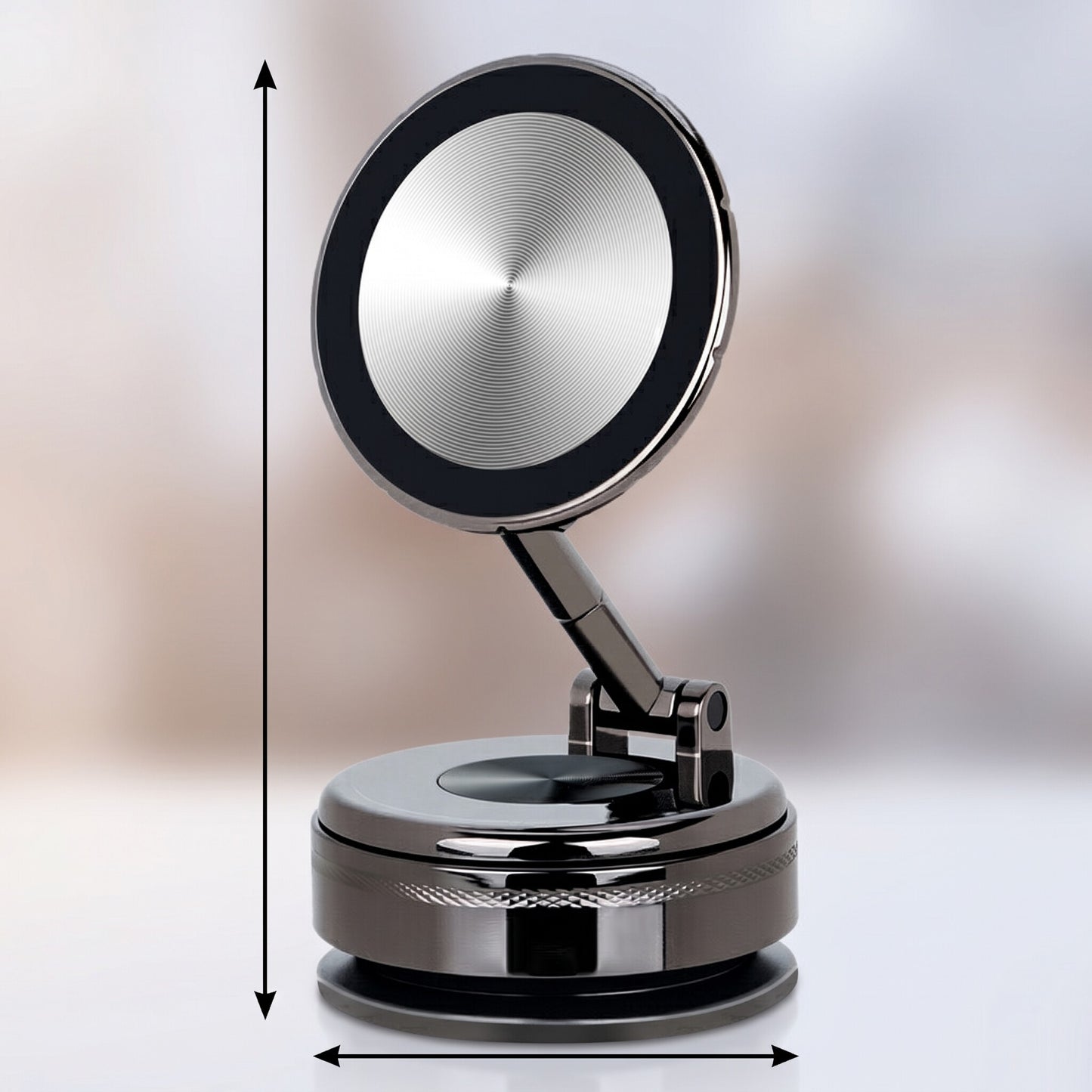 Metal Magnetic Car Phone Holder with Nano Gel Vacuum Suction Cup