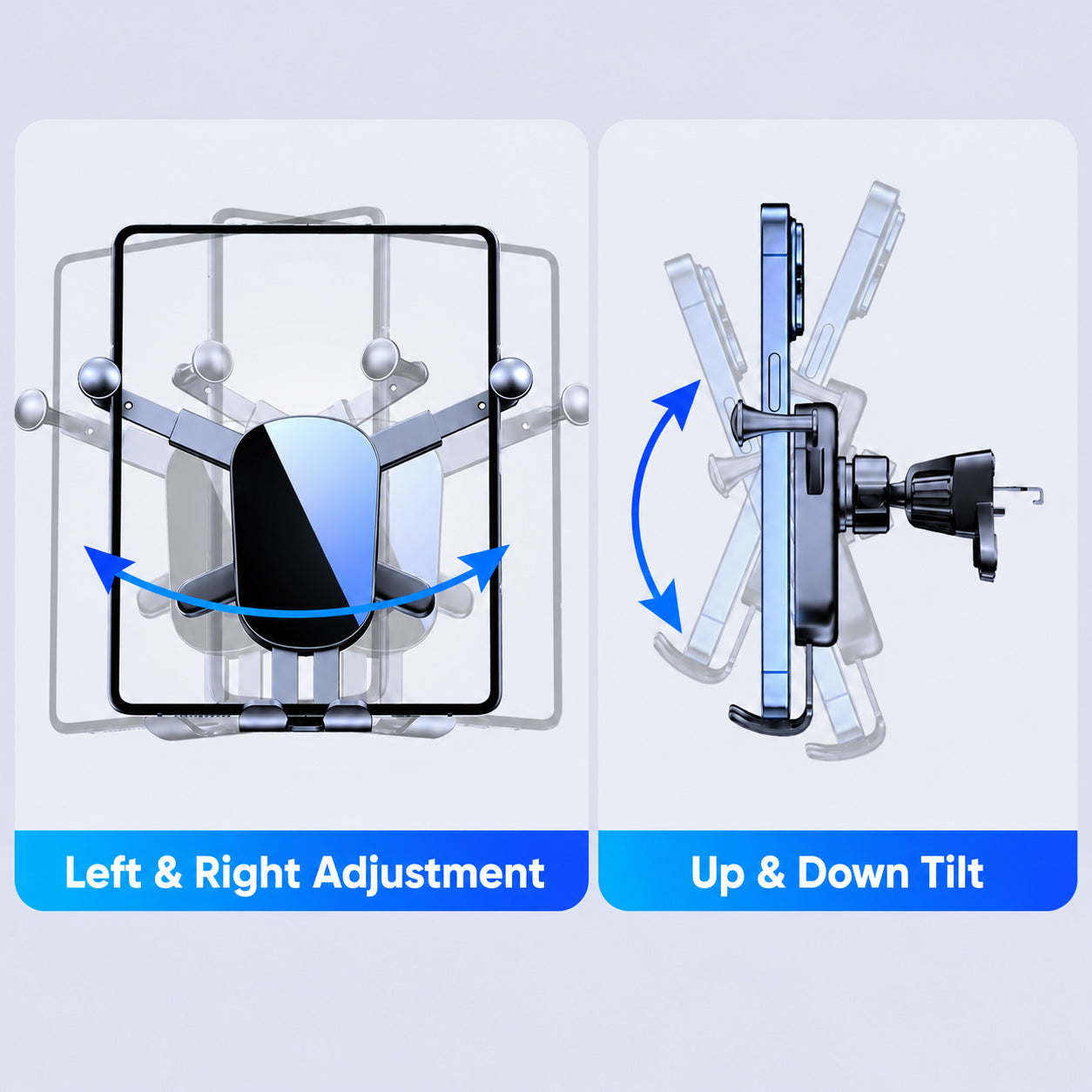 Foldable Mobile Phone Holder for Car Air Vent with Screw-Lock Hook