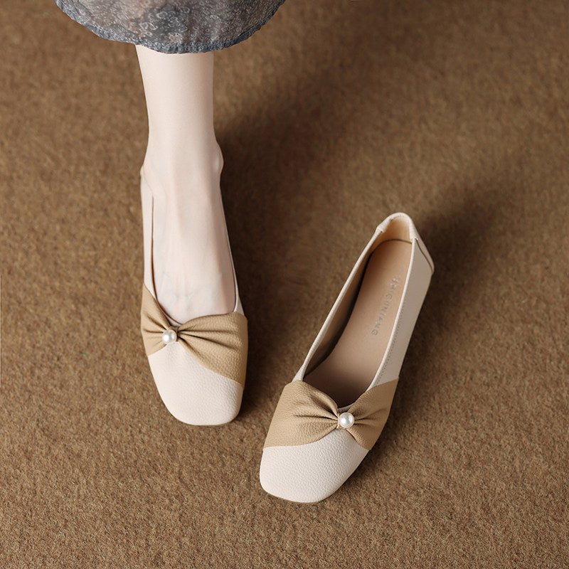 Women’s Summer Low-Cut Flat Shoes with Bow Detail and Soft Insole