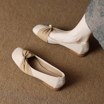 Women’s Summer Low-Cut Flat Shoes with Bow Detail and Soft Insole
