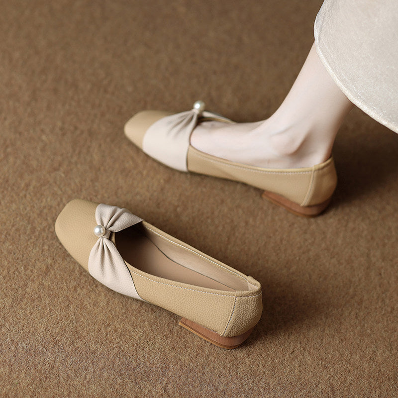 Women’s Summer Low-Cut Flat Shoes with Bow Detail and Soft Insole