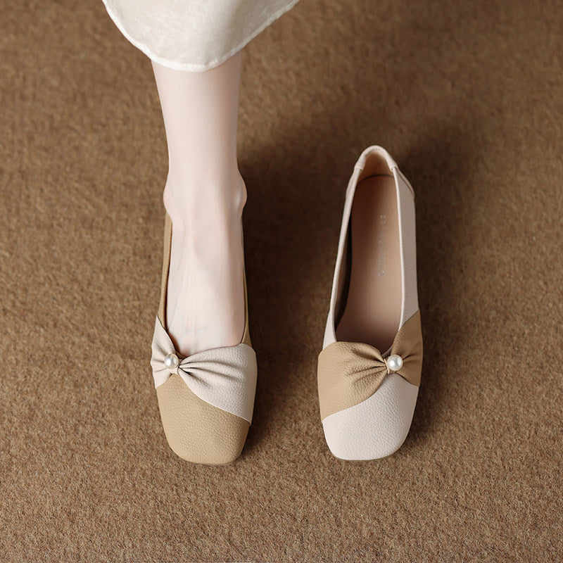 Women’s Summer Low-Cut Flat Shoes with Bow Detail and Soft Insole