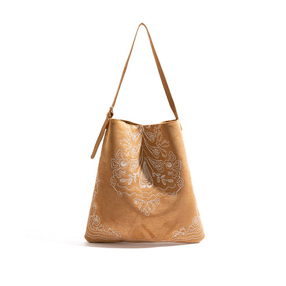 Patterned Suede Tote Bag