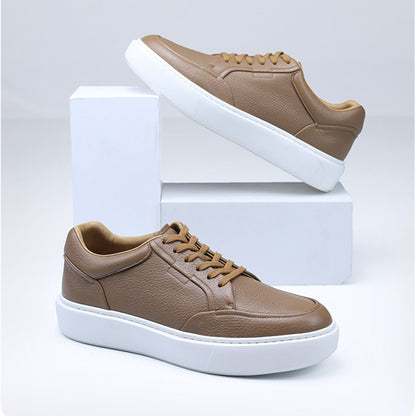 Men’s Casual Deerskin Trainers with 4 cm Sole
