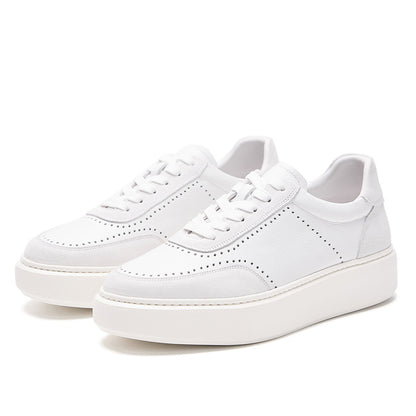 Men’s Leather Platform Trainers with Brogue Detail