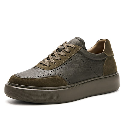 Men’s Leather Platform Trainers with Brogue Detail