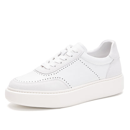 Men’s Leather Platform Trainers with Brogue Detail