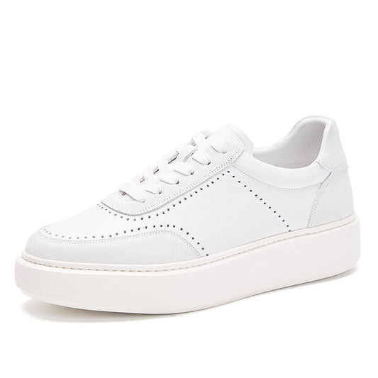 Men’s Leather Platform Trainers with Brogue Detail