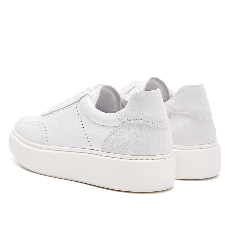 Men’s Leather Platform Trainers with Brogue Detail