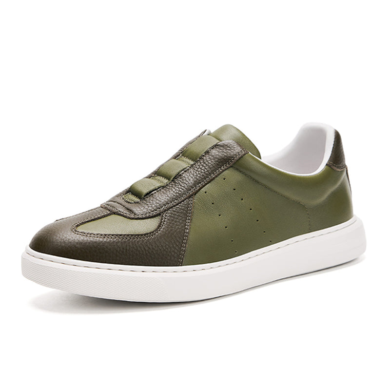 Men’s Low-Top Leather Trainers with EVA Sole