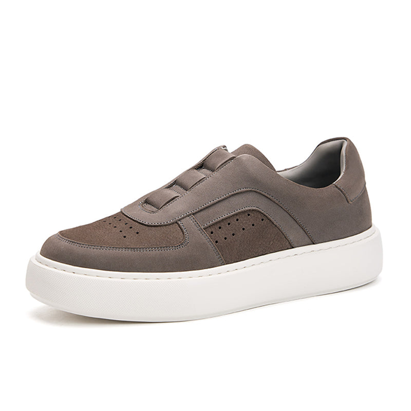 Men’s Perforated Leather Slip-On Casual Shoes