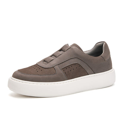 Men’s Perforated Leather Slip-On Casual Shoes