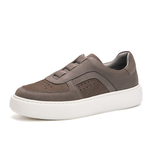 Men’s Perforated Leather Slip-On Casual Shoes