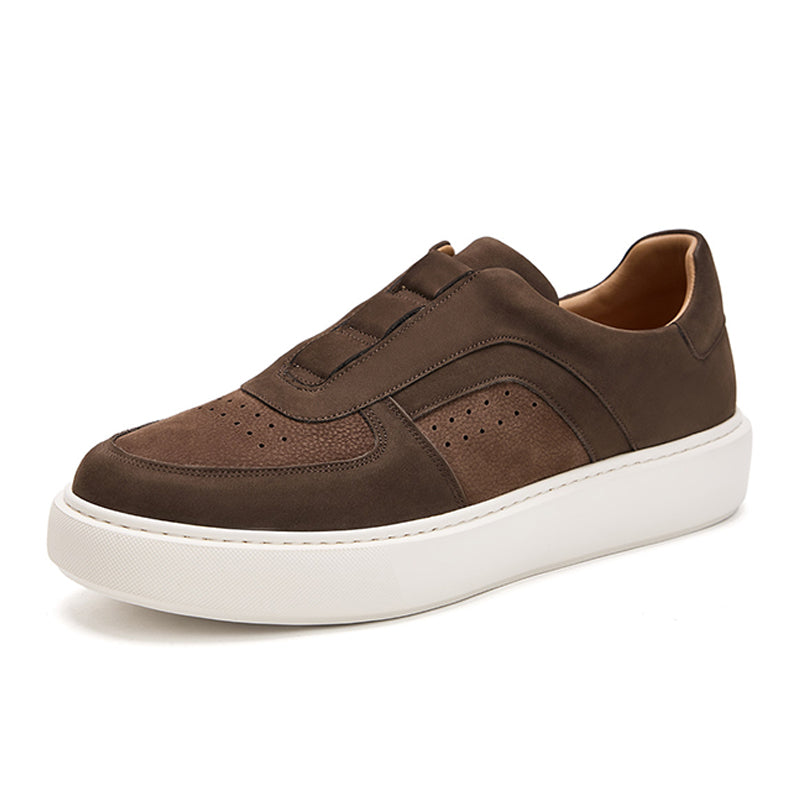 Men’s Perforated Leather Slip-On Casual Shoes