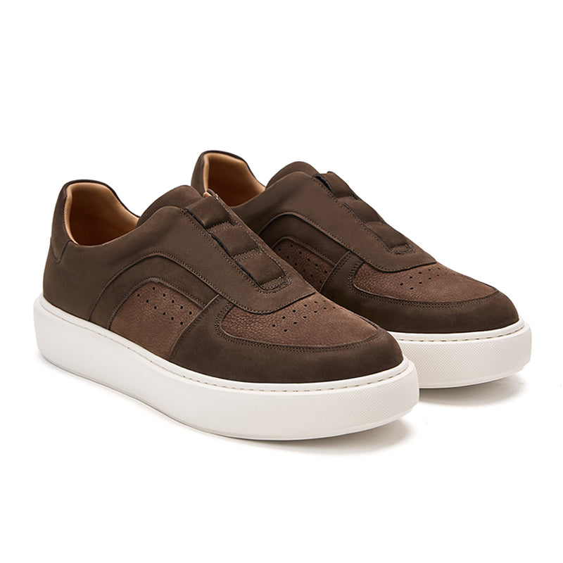 Men’s Perforated Leather Slip-On Casual Shoes