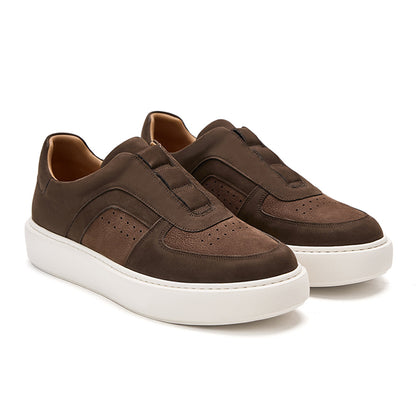 Men’s Perforated Leather Slip-On Casual Shoes