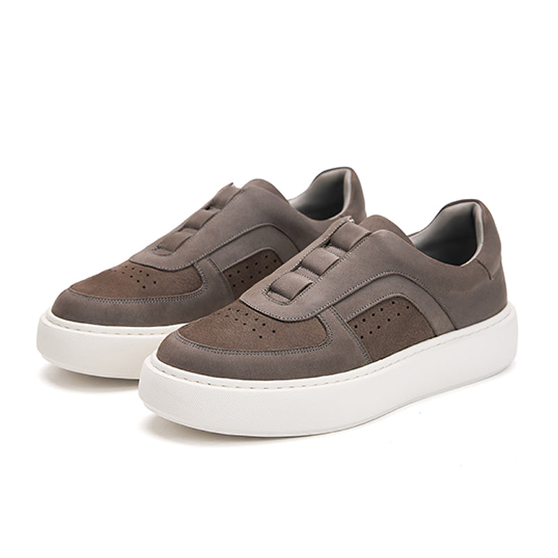 Men’s Perforated Leather Slip-On Casual Shoes