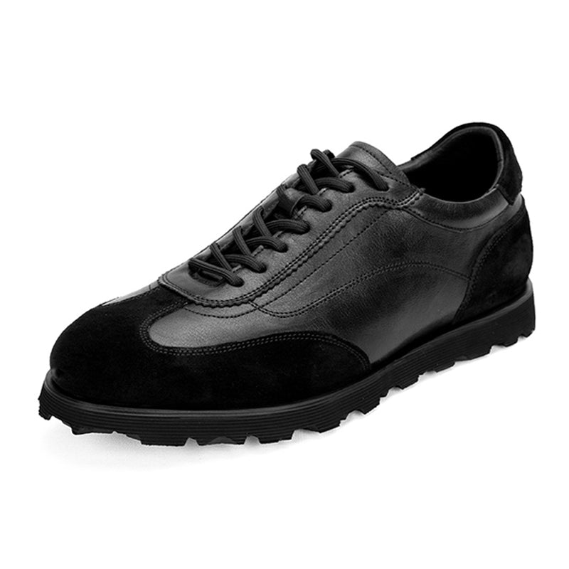 Men’s Retro Leather Trainers with Suede Panels