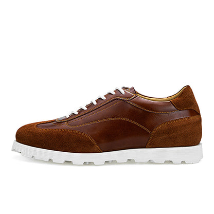 Men’s Retro Leather Trainers with Suede Panels