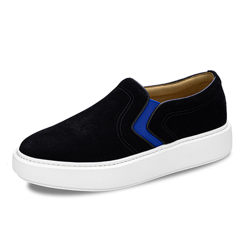 Men’s Suede Slip-On Trainers with Elastic Panels
