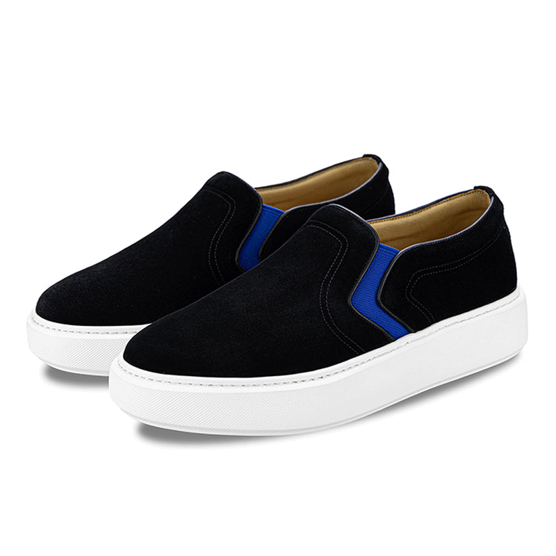 Men’s Suede Slip-On Trainers with Elastic Panels