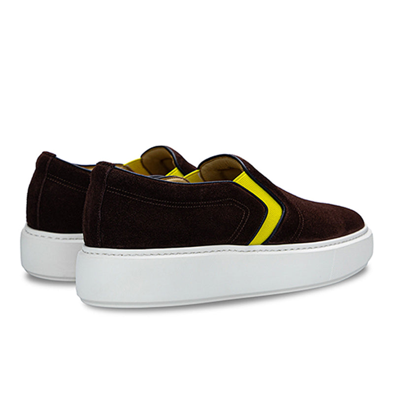 Men’s Suede Slip-On Trainers with Elastic Panels