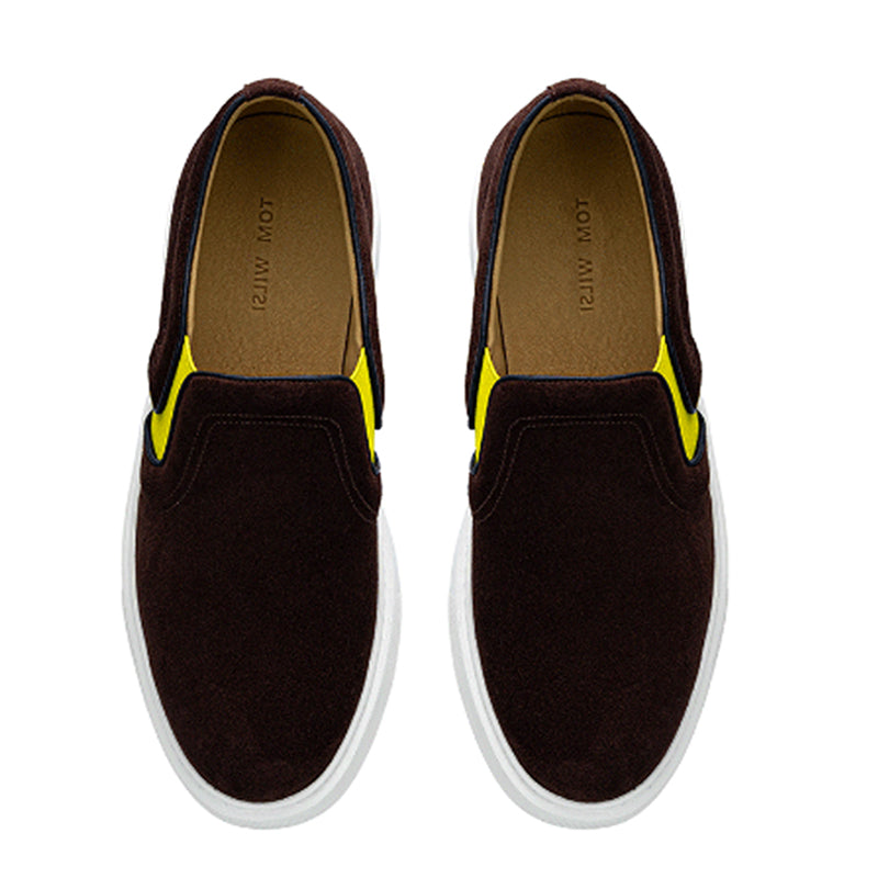 Men’s Suede Slip-On Trainers with Elastic Panels