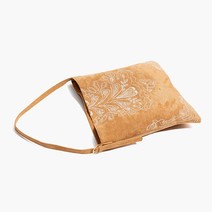 Patterned Suede Tote Bag