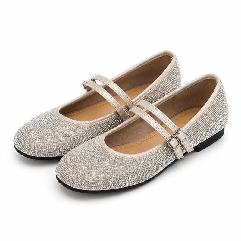 Rhinestone Mary Jane Flat Shoes