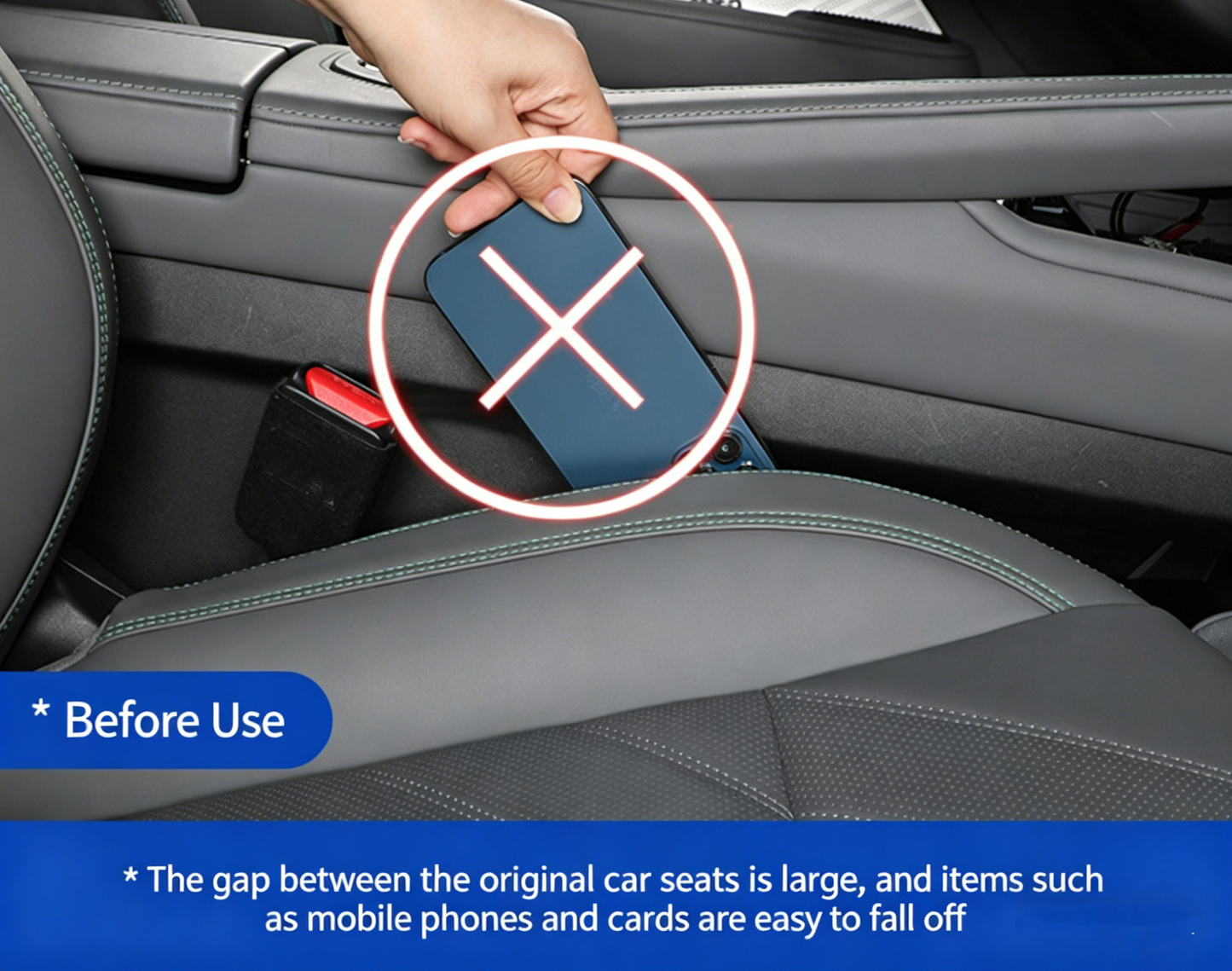 1 Set Leather Car Seat Gap Filler