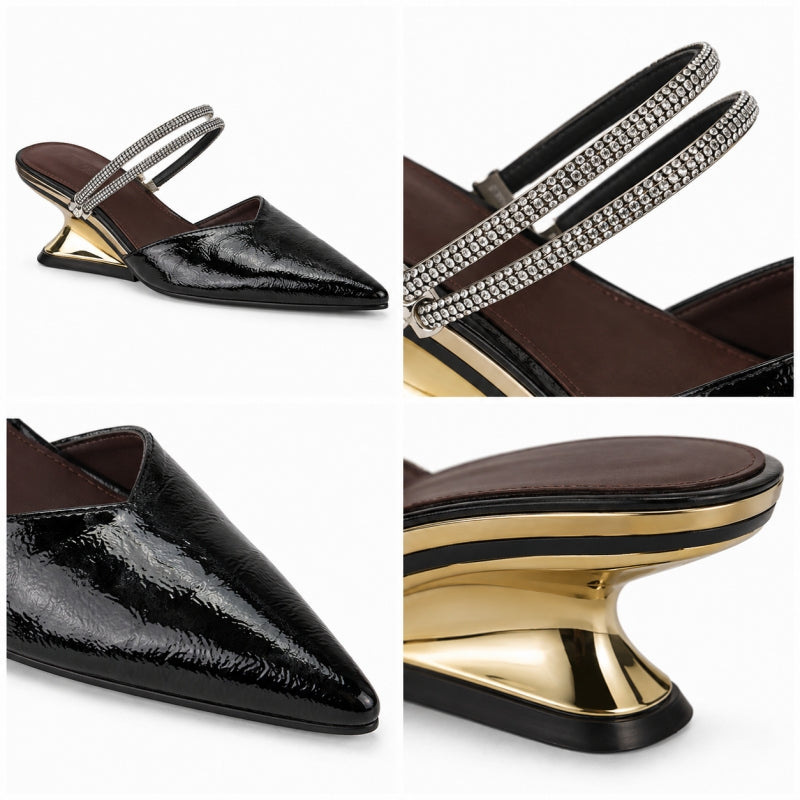 Women’s Pointed Toe Wedge Mule Sandals