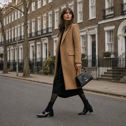 Women's Patent Leather-Toe Block-heel Martin Boots
