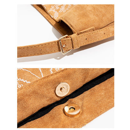 Patterned Suede Tote Bag